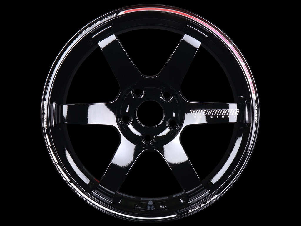 Volk Racing TE37 Saga S-Plus Time Attack Wheels - Black/Redot / 18x9.5 / 5x114