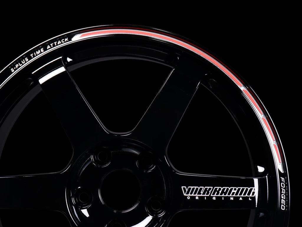 Volk Racing TE37 Saga S-Plus Time Attack Wheels - Black/Redot / 18x9.5 / 5x114