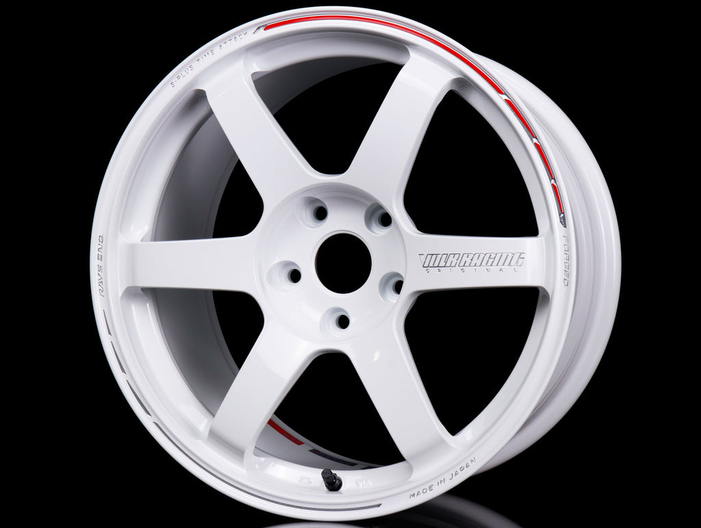 Volk Racing TE37 Saga S-Plus Time Attack Wheels - White/Redot / 18x9.5 / 5x120 / +38