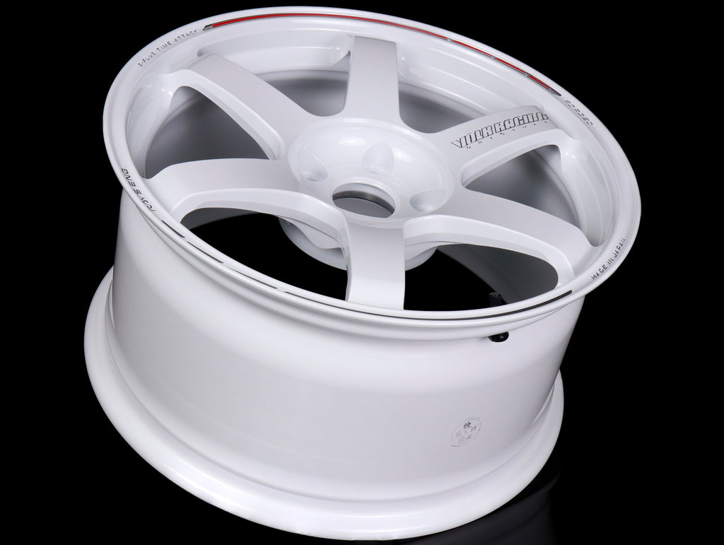 Volk Racing TE37 Saga S-Plus Time Attack Wheels - White/Redot / 18x9.5 / 5x114