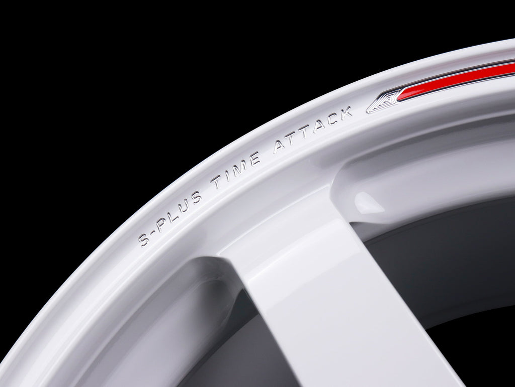 Volk Racing TE37 Saga S-Plus Time Attack Wheels - White/Redot / 18x9.5 / 5x120 / +38