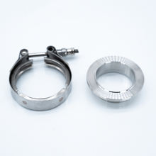 Load image into Gallery viewer, CT2RX/CT3RX/CT4RX Dual V-Band Turbine Housing Inlet/Outlet Flange &amp; Clamp Set (.63/.82/1.06)