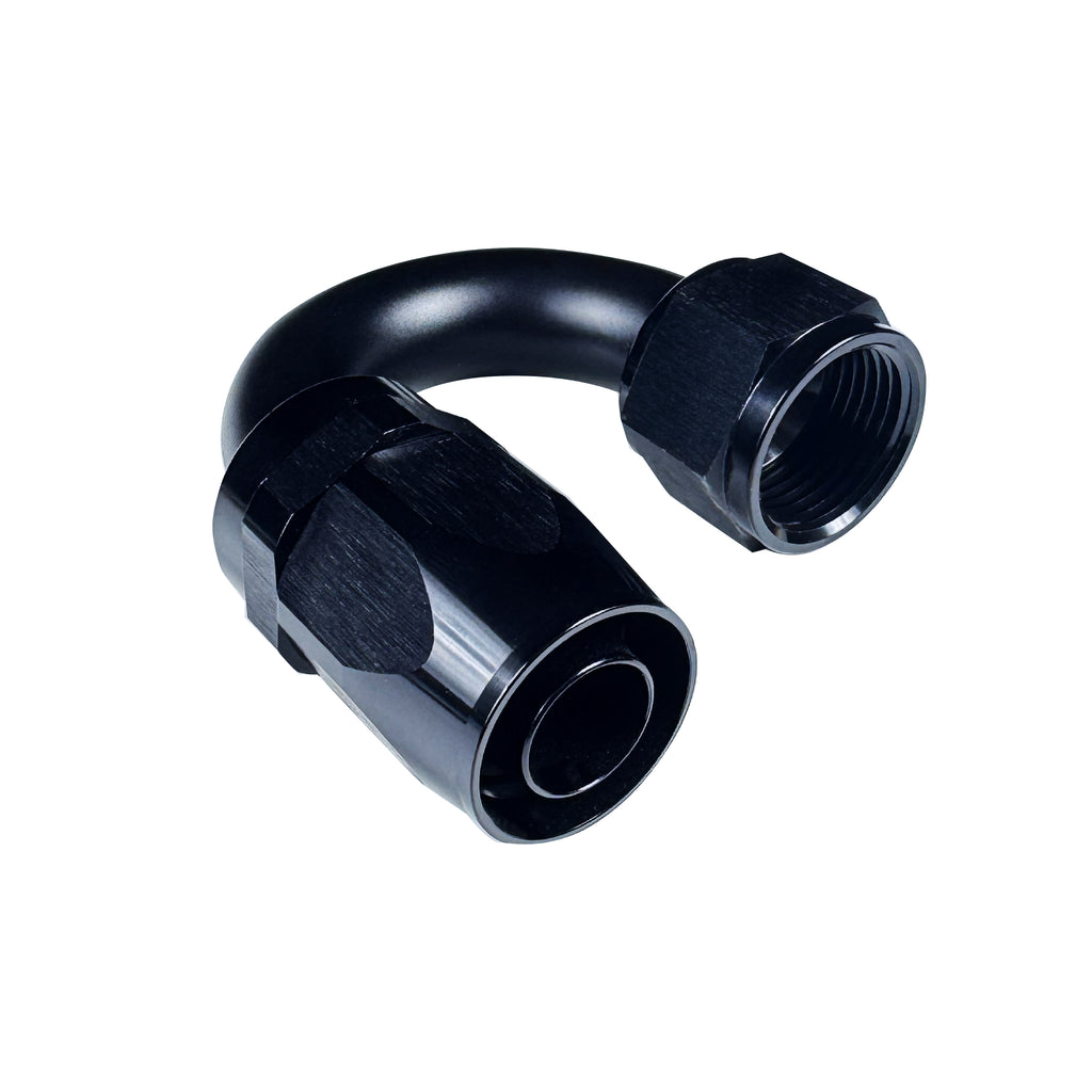 SpeedFactory Racing -12 AN Black Anodized Hose End Fitting - 180 Degree