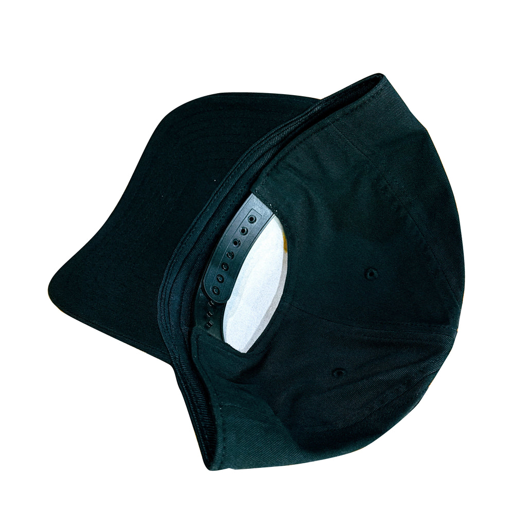 SpeedFactory Racing Classic Embroidered Logo Curved Bill Snapback - Black