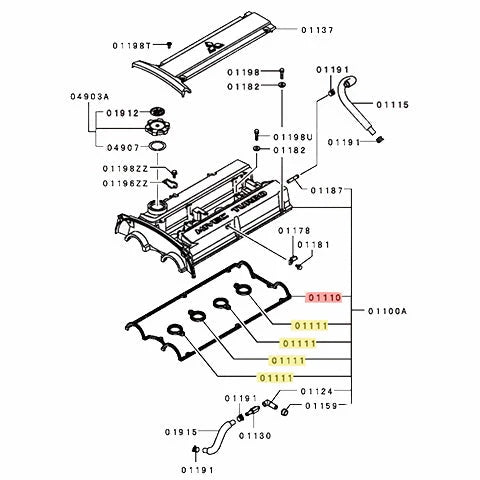 Mitsubishi OEM Valve Cover Gaskets Set | 2006 Mitsubishi Evo 9 (MAP-MIT9VCGK)