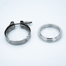 Load image into Gallery viewer, CT2RX/CT3RX/CT4RX Dual V-Band Turbine Housing Inlet/Outlet Flange &amp; Clamp Set (.63/.82/1.06)