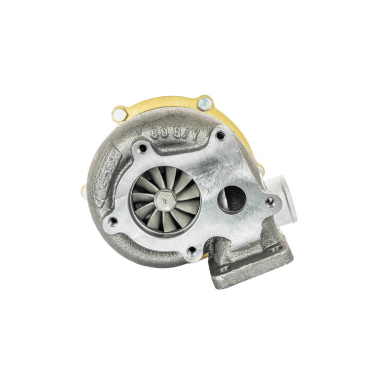 Precision Turbo PT5431, 53.92mm Inducer Size, 56.59mm Exducer Size, 0.63 A/R, T3 Inlet, 5 Bolt Outlet, Journal Bearing, Oil Cooled, Each