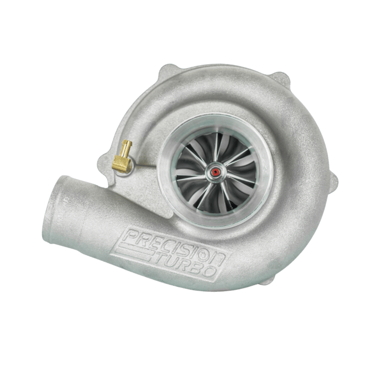 Precision Turbo PT5431, 53.92mm Inducer Size, 56.59mm Exducer Size, 0.63 A/R, T3 Inlet, 4 Bolt Outlet, Journal Bearing, Oil Cooled, Each