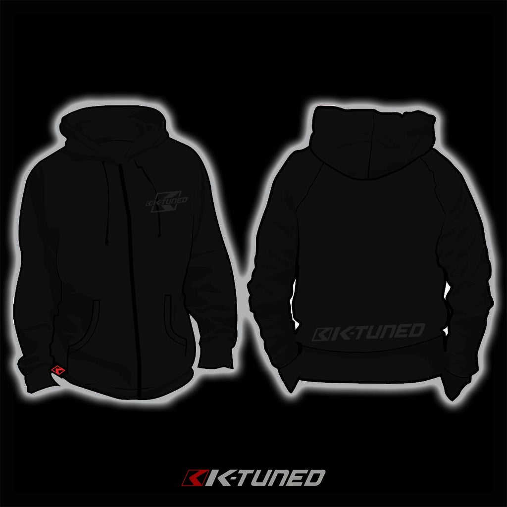 K-Tuned Zip-Up Hoodie - Grey on Black