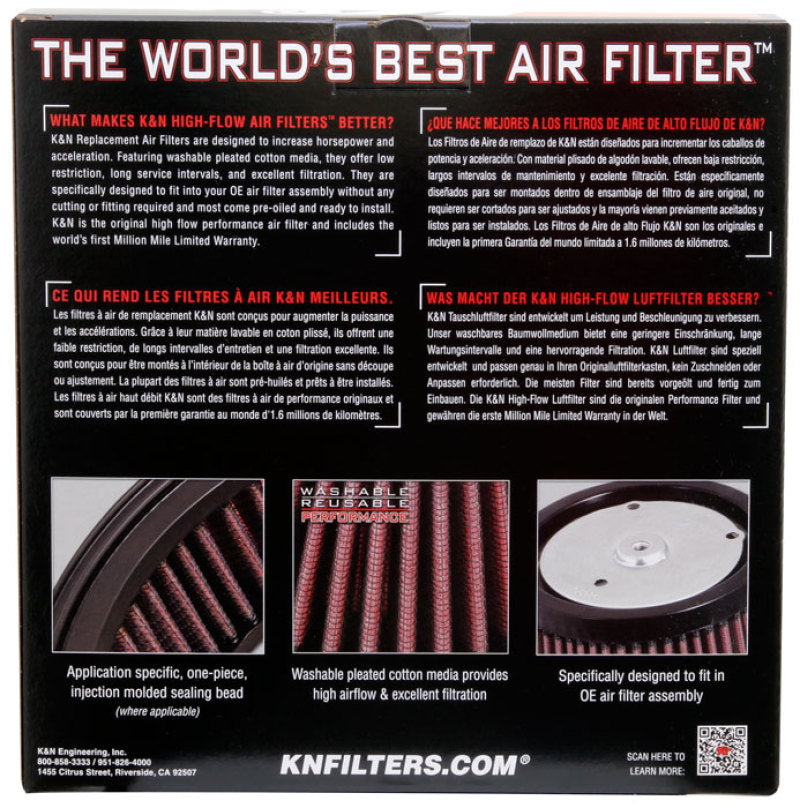 K&N 10-12 Harley-Davidson FLHXSE/FLSTSE / 11-12 FLHTCUSE / 11 FLTRUSE Replacement Air Filter