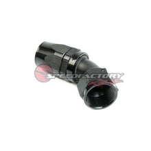 Load image into Gallery viewer, SpeedFactory Racing -16 AN Black Anodized Hose End Fitting - 45 Degree