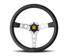 Load image into Gallery viewer, Momo Prototipo Steering Wheel 350 mm - Black Leather/White Stitch/Brshd Spokes