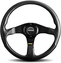 Load image into Gallery viewer, Momo Tuner Steering Wheel 350 mm - Black Leather/Red Stitch/Black Spokes