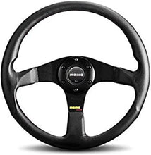 Load image into Gallery viewer, Momo Tuner Steering Wheel 350 mm - Black Leather/Red Stitch/Black Spokes