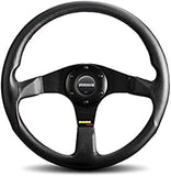 Momo Tuner Steering Wheel 350 mm - Black Leather/Red Stitch/Black Spokes