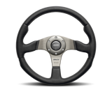 Momo Race Steering Wheel 320 mm - Black Leather/Anth Spokes