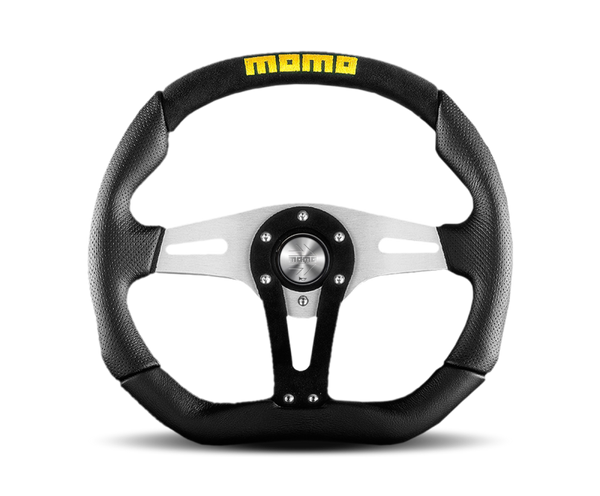 Momo Tuner Steering Wheel 320 mm - Black Leather/Red Stitch/Black