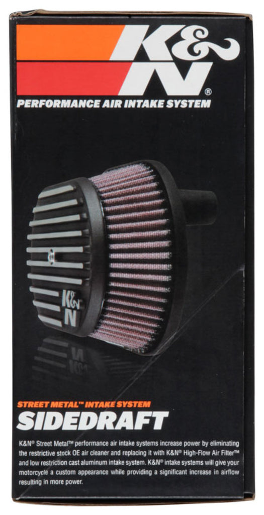 K&N Street Metal Intake System for 02-06 Harley-Davidson Road King F/I 88cl Side Draft Dyna/Softail