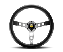 Load image into Gallery viewer, Momo Prototipo Steering Wheel 350 mm - Black Leather/Wht Stitch/Brshd Spokes