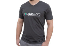 Load image into Gallery viewer, Circuit Hero Logo T-Shirt (Grey V-Neck)