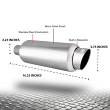Load image into Gallery viewer, DC Sports Exhaust DC Sports Universal Round Muffler 2.5" Inlet-3.25" 5" Tip Slant Cut