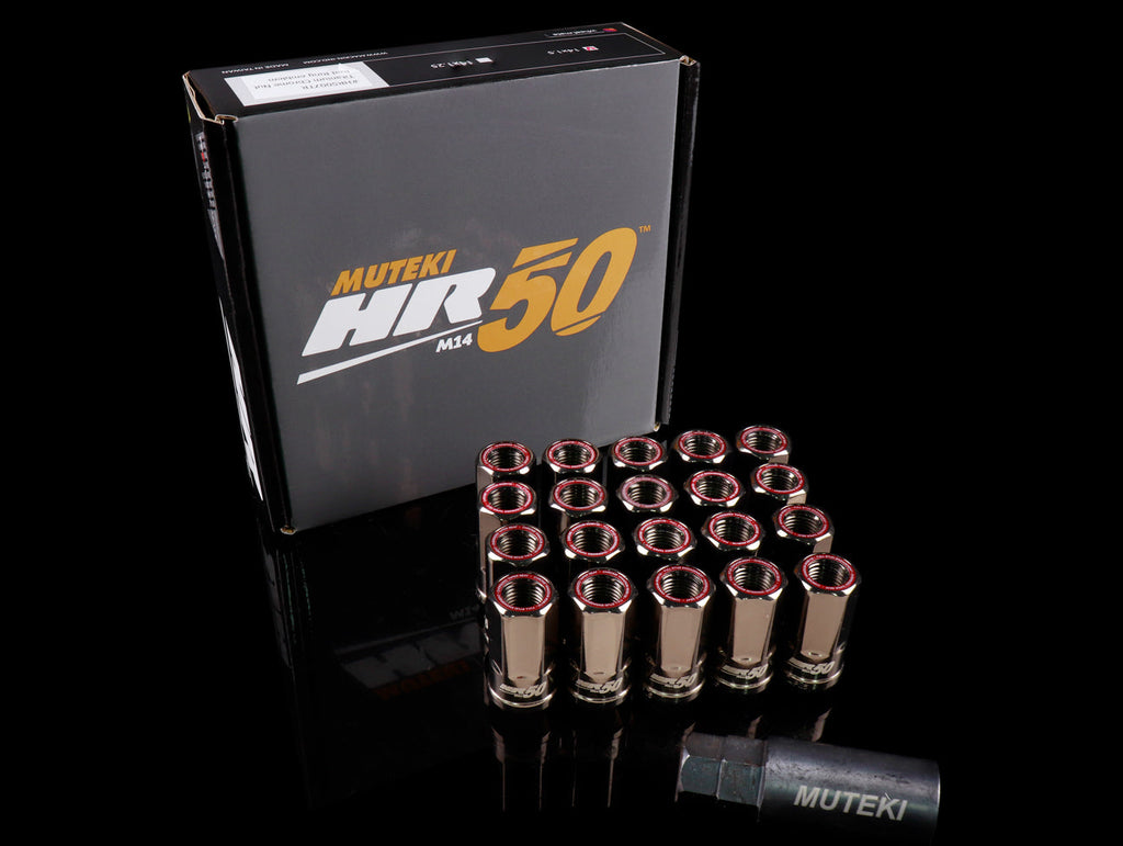 Muteki HR50 14x1.50 Open End Lug Kit - Titanium Chrome