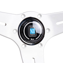 Load image into Gallery viewer, Nardi Sport Rally Deep Corn Steering Wheel - 350mm Perforated Leather w/Silver Spokes and Red Stitch