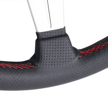 Load image into Gallery viewer, Nardi Sport Rally Deep Corn Steering Wheel - 350mm Perforated Leather w/Silver Spokes and Red Stitch
