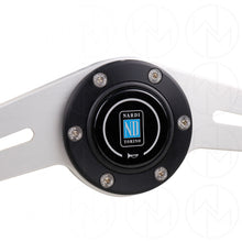 Load image into Gallery viewer, Nardi Two Spoke Steering Wheel - 330mm Perforated Leather w/Silver Spokes