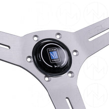 Load image into Gallery viewer, Nardi Competition Steering Wheel - 330mm Perforated Leather w/Silver Spokes &amp; Grey Stitch