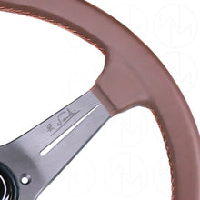 Load image into Gallery viewer, Nardi Deep Corn Revolution Brown Leather Steering Wheel - 350mm