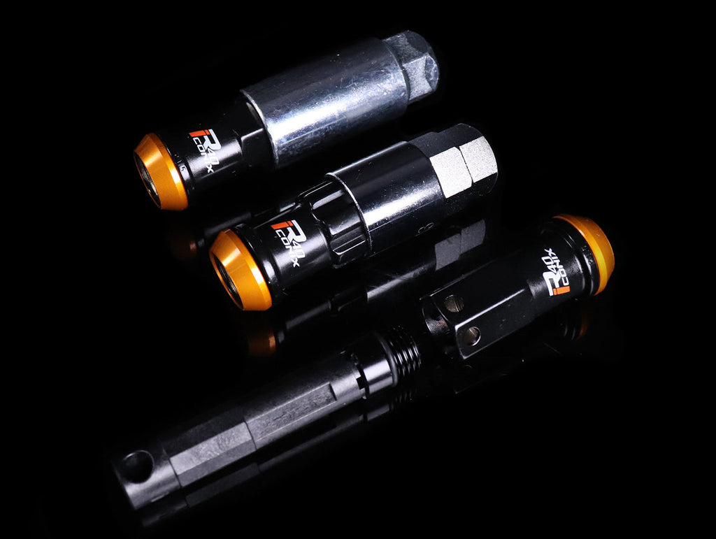 Project Kics R40 Iconix Extended Lug Nuts With Locks - Black M14x1.50