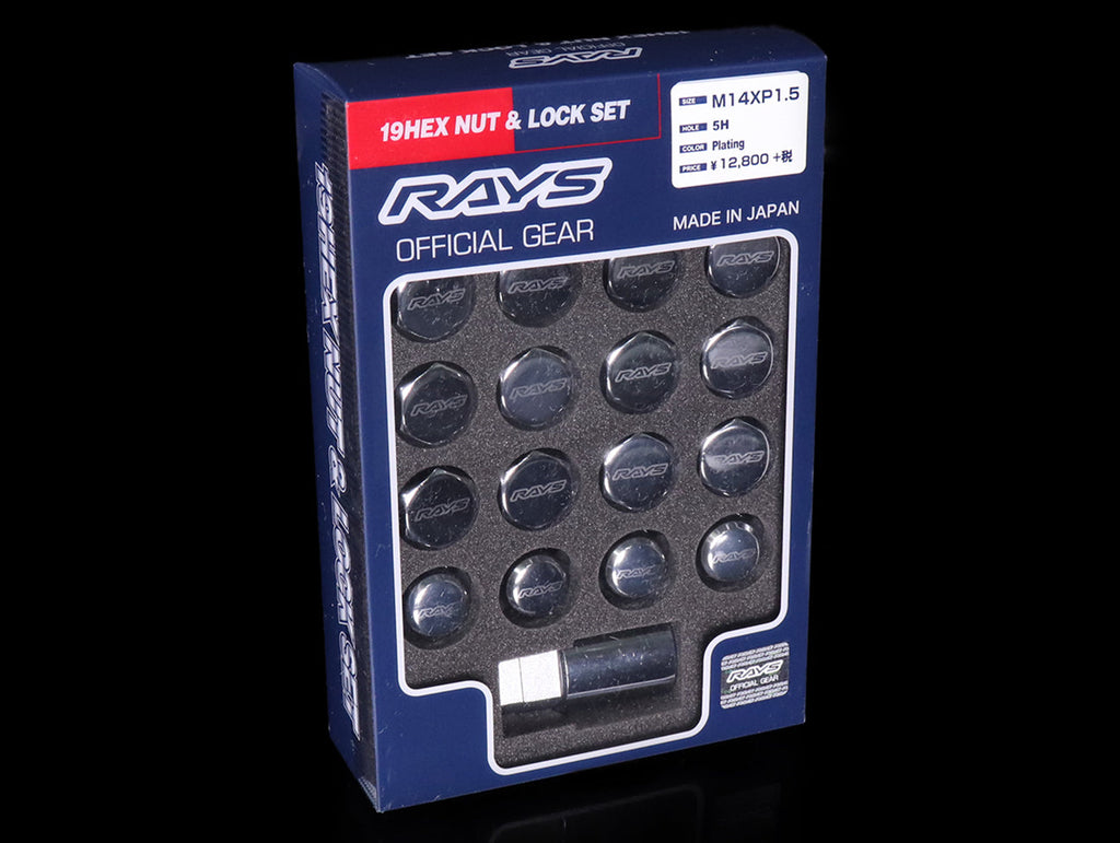 Rays 19 Hex Lug Nut & Lock Set - Chrome M14x1.50