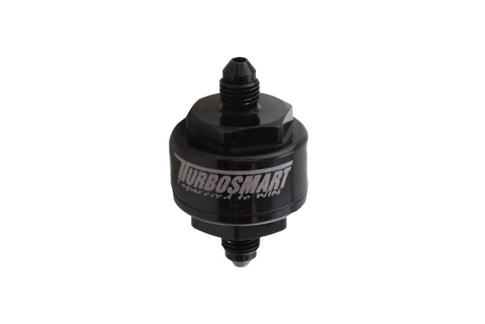Billet Turbo Oil Feed Filter 44um -4AN – Black