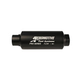 Aeromotive Filter, In-Line, 100-m Stainless Mesh Element, ORB-12 Port, Black Hardcoat Pro-Series, 2-1/2