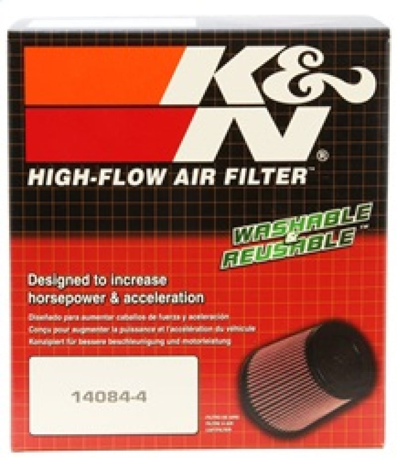 K&N Universal Clamp-On Air Intake Filter: High Performance Premium,  Washable, Replacement Filter: Flange Diameter: 4 In, Filter Height: 5.5 In,  Flange