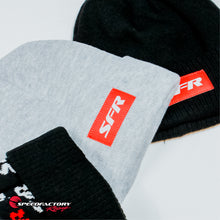 Load image into Gallery viewer, SpeedFactory Outlaw Winter Beanie (all grey fold over) Red SFR Label