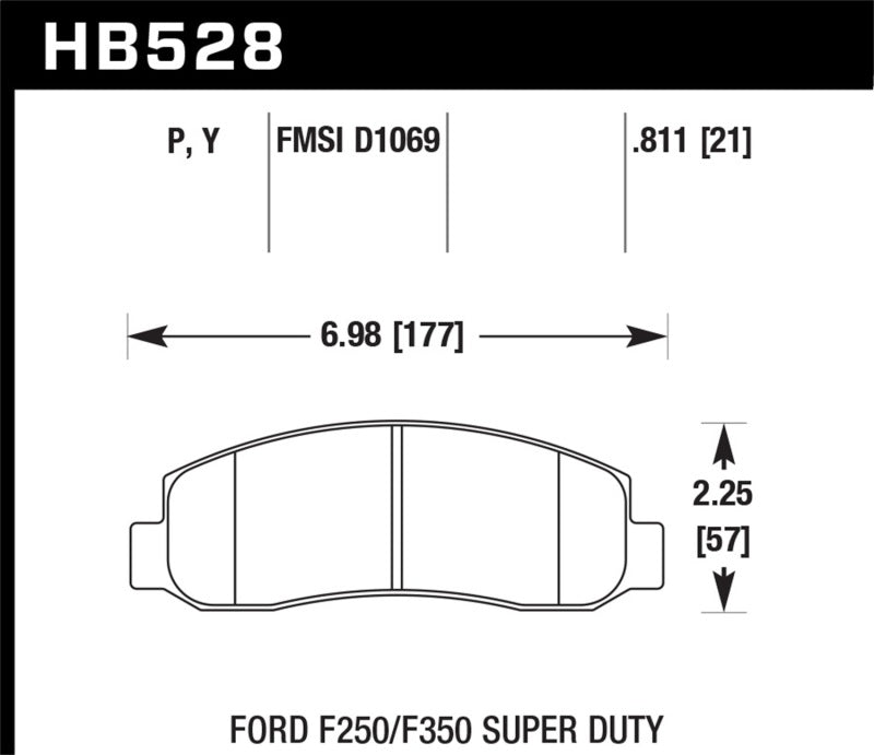 Hawk 05-11 Ford F250/F350 / 2011 Ford F550 Super Duty Street Front Brake Pads
