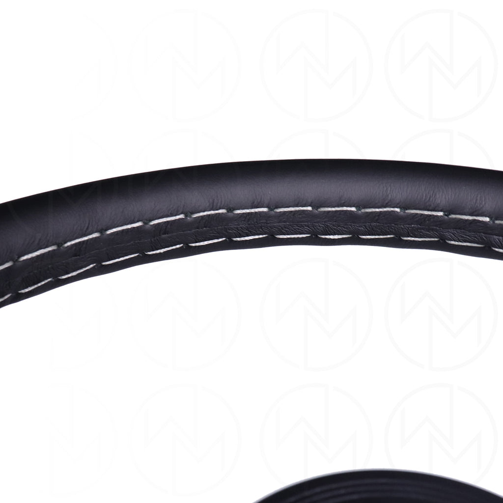 Nardi Classic Steering Wheel - 330mm Leather w/Black Spoke & Ring and Grey Stitch