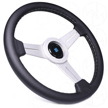 Load image into Gallery viewer, Nardi Classic Steering Wheel - 340mm Leather w/Silver Spoke &amp; Ring and Grey Stitch