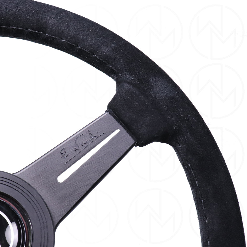 Nardi Classic Steering Wheel - 360mm Suede w/Black Spoke & Ring and Black Stitch