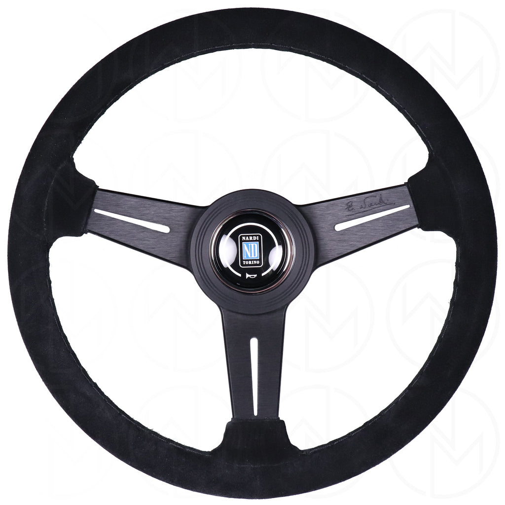 Nardi Classic Steering Wheel - 340mm Suede w/Black Spoke & Ring and Black Stitch