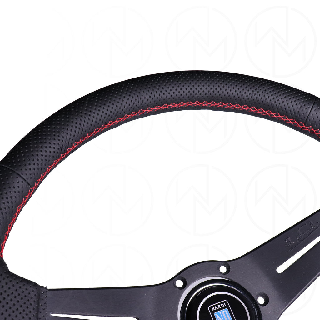 Nardi Sport Rally Deep Corn Steering Wheel - 350mm Perforated Leather w/Red Stitch
