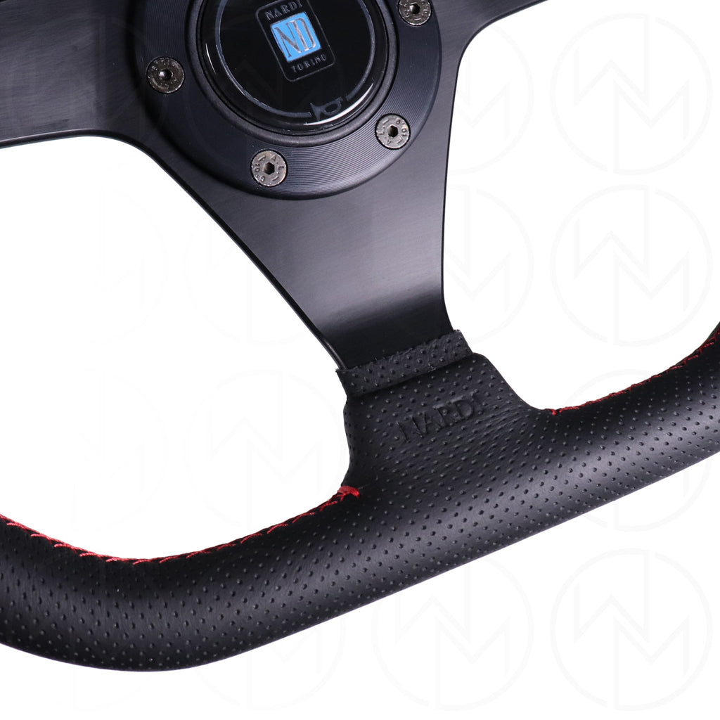 Nardi Gara Sport Steering Wheel - 350mm Perforated Leather w/Red Stitch