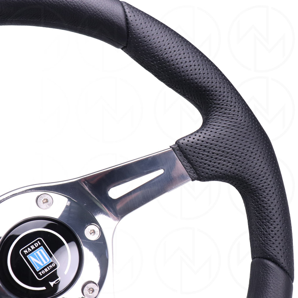 Nardi Basic Kallista Steering Wheel - 350mm Combo Leather w/Polished Spokes