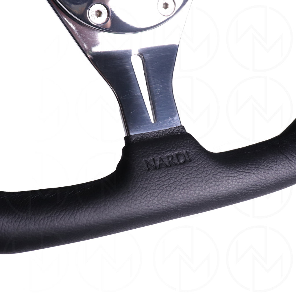Nardi Basic Kallista Steering Wheel - 350mm Combo Leather w/Polished Spokes