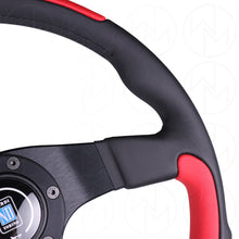 Load image into Gallery viewer, Nardi Leader Steering Wheel - 350mm Combo Black &amp; Red Leather w/Black Stitch