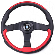 Load image into Gallery viewer, Nardi Leader Steering Wheel - 350mm Combo Black &amp; Red Leather w/Black Stitch