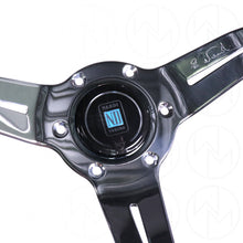Load image into Gallery viewer, Nardi Deep Corn Steering Wheel - 330mm Perforated w/ Polished Spokes &amp; Red Stitch