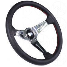 Load image into Gallery viewer, Nardi Deep Corn Steering Wheel - 350mm Perforated w/ Polished Spokes &amp; Red Stitch